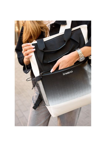 Cумка-рюкзак Shopper біла з принтом Sambag (329692784)