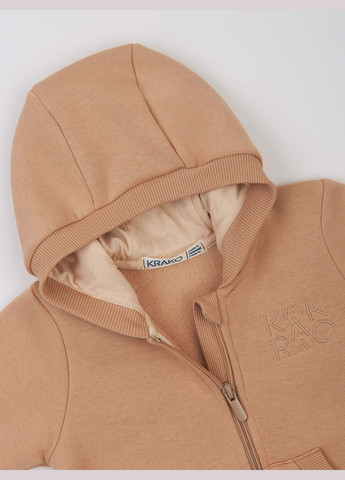 Комбинезон утеплённый для малышей с открытыми ножками с капюшоно бежевый KRAKO (314853966)