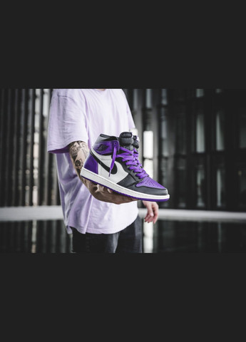 Черные всесезонные кроссовки air jordan 1 retro high court purple - 555088-501 Nike