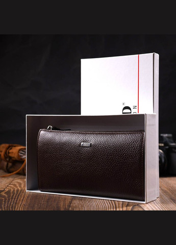 Практичный мужской клатч из натуральной кожи флотар 22051 Коричневый Bond (331910096)