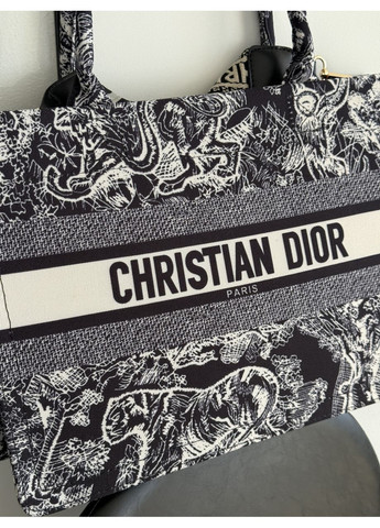 Сумка женская шопер черно-белый тигр на широком ремне No Brand (369935289)