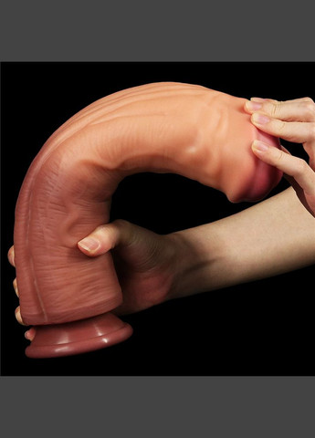 Фалоімітатор Dual-Layered Silicone Cock 12 Brown - CherryLove Lovetoy (329152856)