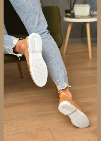 Let's Shop Туфлі-лофери жіночі бежевого кольору лофери бежевий з штучна замша, україна — демісезон (346390923)