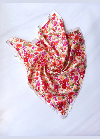 Платок шаль женский весна-осень в цветочный принт 60х59 см No Brand (290704789)