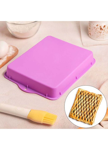 Деко форма килимок силіконовий з бортиками для випічки прямокутний багаторазовий "Пиріг" 30х22х4 см Kitchen Master (341724471)