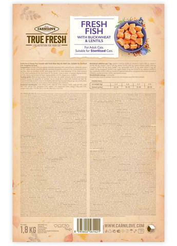 Сухой корм для взрослых кошек True Fresh Cat Fish с рыбой 1,8 кг (8595602561421) Carnilove (308340520)