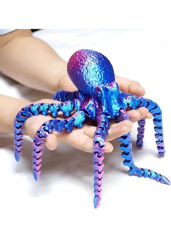 Игрушка-антистресс 3D-печатный Осьминог с подвижными щупальцами – декоративная фигурка из PLA, 17 см No Brand (365721139)