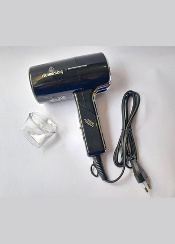 Фен для сушіння волосся CB-2314 мережевий дорожній фен складна ручка 3000 Вт Чорний Crownberg (330243137)