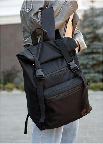 Рюкзак ролл унісекс RollTop LTT чорний оксфорд Sambag (302518944)