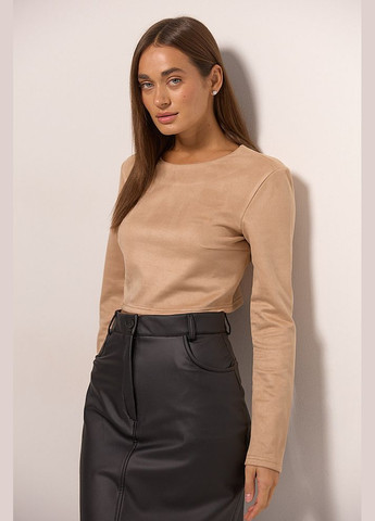 Укороченный женский лонгслив из замши Arjen (304936266)