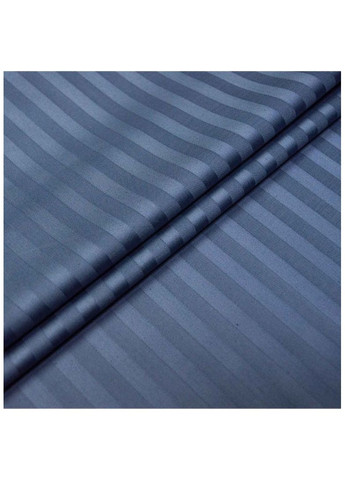 Комплект турецької постільної білизни сімейний 160x220 Premium dark blue страйп сатин TC303375761 TURComFor (316395416)