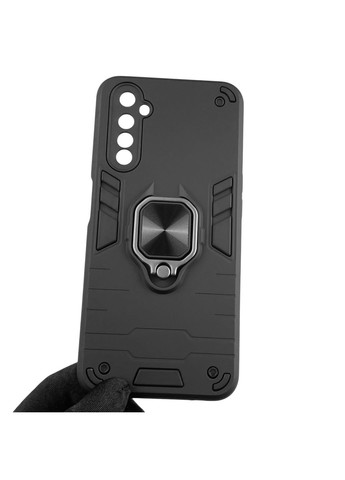 Чохол для телефона 6s броньований з магнітним кільцем-тримачем на реалмі 6с чорний Realme (366233845)