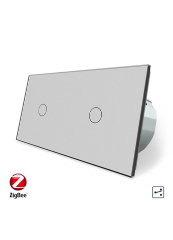 Умный сенсорный проходной/перекрестный выключатель 2 сенсора (1-1) стекло (VL-C701SZ/C701SZ-15) Livolo (371777210)