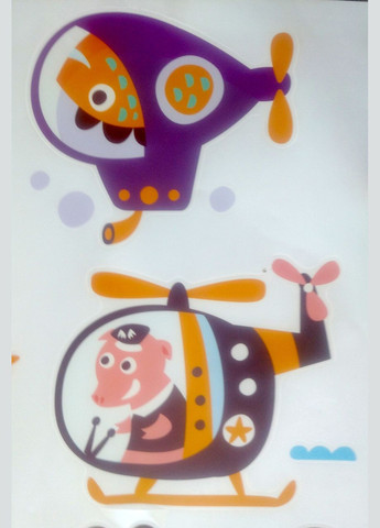 Вінілові наклейки на стіну Тварини в авто (лист 60 х 90 см) Б340 No Brand (302242746)