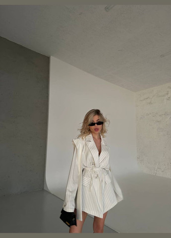 Молочное платье-пиджак Garna однотонное