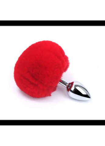 Анальна пробка М 3,4 см хвостик кролика зайця з хутром Playboy steel plug сталева Focus (303891642)