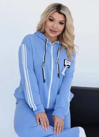 Женский спортивный костюм оверсайз с лампасами No Brand (400081938)