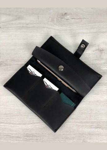 Кошелек женский на 2 отделения для купюр мягкая экокожа черного цвета WeLassie (298571152)