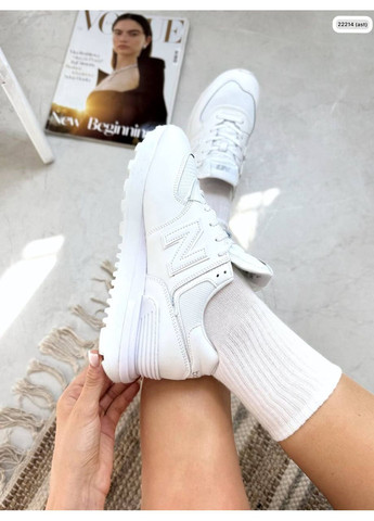 Жіночі кросівки в стилі New balance натуральна шкіра колір білий No Brand білі (349812662)
