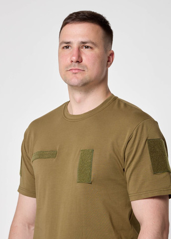 Футболка тактична чоловіча олива з липучками під шеврони UKM (342759566)