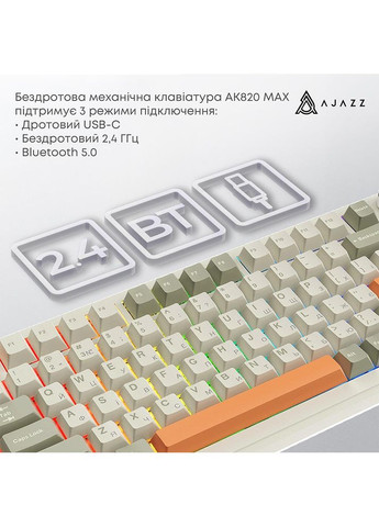 Клавиатура AK820 MAX Flying Fish Switch Retro Colour (AK820MAX-FF-R) Ajazz (357210236)
