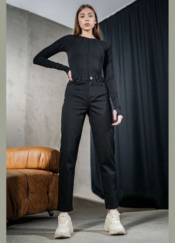 Жіночі штани мом із котону Mom Чорні Teamv (317310359)