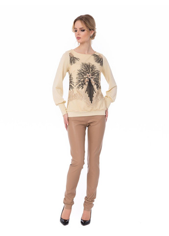 Комбинированная трикотажная блуза с гипюровой вставкой - ua42 / eu36 Iren Klairie