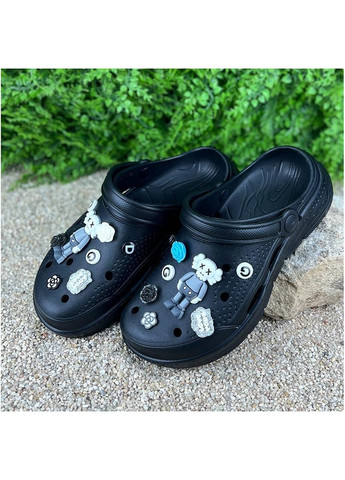 Крокси жіночі з джибітсами Е-001426-1 Чорні Dago (319159182)