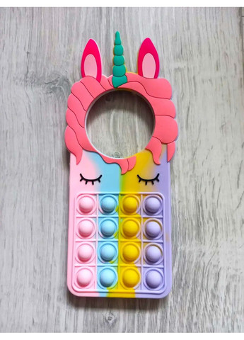 Чехол Pop it для Redmi A3 Единорог Попит антистресс силиконовый детский радужный Xiaomi (360897018)