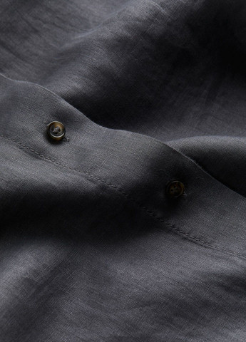 Темно-серая классическая рубашка однотонная H&M