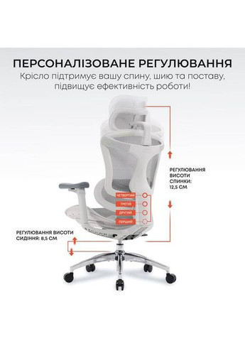 Кресло DORO C300L Mesh White (DORO-C300L-A3-102) Sihoo (358884155)