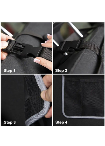 Органайзер на задню спинку сидіння в багажник машини автомобіля з сітчастою кишенею 100х45 см (479322-Prob) Чорний із сірим Unbranded (317202612)