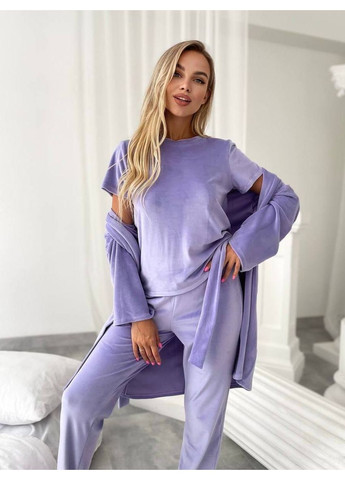 Лавандова всесезон домашній комплект-трійка Garna