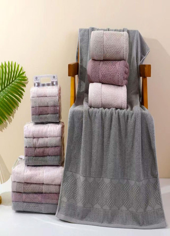 Полотенце 100*50 махровое No Brand серый