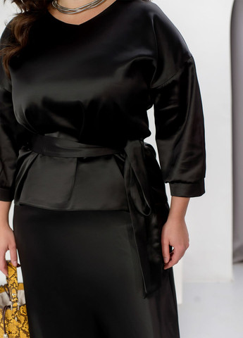 Шовковий спідничний костюм жіночий (блуза + спідниця) No Brand (369560235)