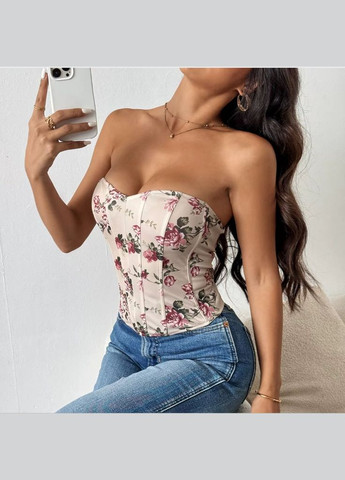 Сексуальний легкий корсет із квітами (КОРС-ТОП-КВІТ-БЕЖ) Vakko (334098102)