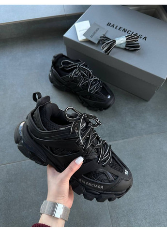 Кроссовки Balenciaga Track Black 542023 W Баленсиага Трипл Блек No Brand белые демисезоны (366337551)