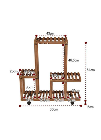 Підставка для квітів з дерева Шатійон на коліщатках мускат (ЦВТ-111307) No Brand (328227416)