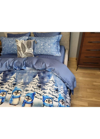 Постільна білизна з резинкою LITTLE PENGUINS, сатин PREMIUM Сімейний розмір, наволочки 50/70 No Brand (364219692)