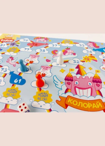 Настільна гра-бродилка "Колорай" ZIRKA127913, 3 фішки, гральний кубик Зірка (303262884)