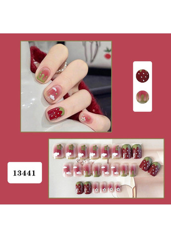 Накладные ногти с клеем 13441 Розовый 24 шт (A9880) Nails (308864028)