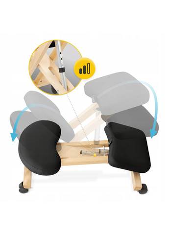 Колінний стілець ортопедичний Pure регульований, на коліщатах Black () 4FIZJO P-5905973402798 (352010995)
