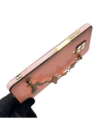 Чохол для телефона Redmi Note 9s жіночій із ремінцем з прикрасами та золотою окантовкою на сяомі редмі нот 9с пудровий gs1 Xiaomi (366233347)