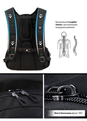 Подростковый рюкзак с ортопедической спинкой с usb портом для парней для студентов (91-19) Winner (293504209)