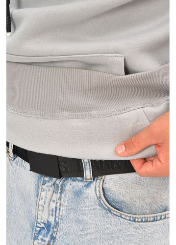 Сірий худі чоловіче на флісі сірого кольору з принтом Let's Shop малюнок без декору (356454629)