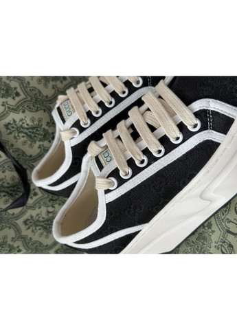 Кросівки жіночі Gucci GG Canvas | Гуччі Канвас чорно-білі No Brand чорно-білі демісезони (366343495)