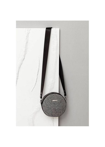 Кругла фетрова сумка жіноча через плече Таблетка зі шкіряними чорними вставками BlankNote (302009373)