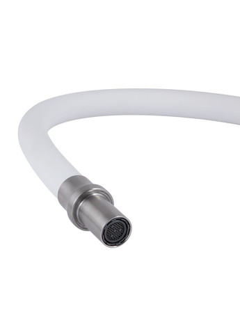 Смеситель для кухни Aria с гибким изливом с подключением для питьевой воды (k35) LDARI020F3WNK39480 White/Nickel LIDZ 020F3 (323485796)