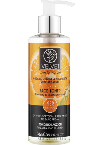 Тоник для лица "Toning & Rejuvenation" Organic Orange & Amaranth Face Toner 200ml (1304813-143520) Velvet Love for Nature (368883325)