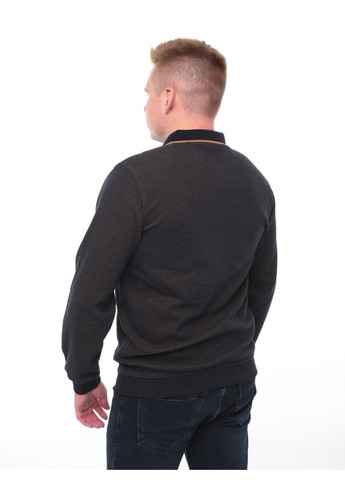 Коричневая футболка-поло мужское коричневое длинный рукав с воротником для мужчин MarcoStar однотонная